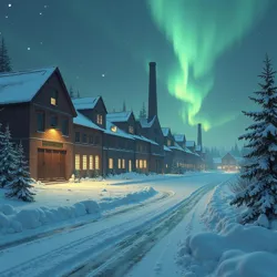 The Wintersmith & Sons facility during the height of the incident, showing the characteristic aurora-like glow that preceded each synchronized snowfall