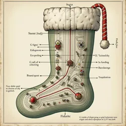 A theoretical model showing the optimal stuffing vectors for non-Euclidean stocking space, developed by the [Festive Engineering Corps](#)