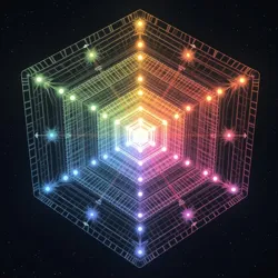 A simplified representation of the Chromatic Lattice Model showing the interconnection of various color dimensions