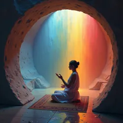 A specialized meditation chamber designed for contemplating imaginary colors at the Vantine Institute