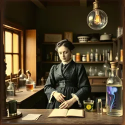 Portrait of Aurora Vantine in her color laboratory