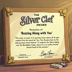 The Silver Clef Award nomination certificate for Buzzing Along with You.