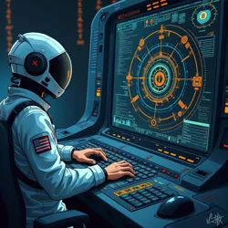 A master chrononaut operating a state-of-the-art chronometric interface during a critical temporal synchronization event