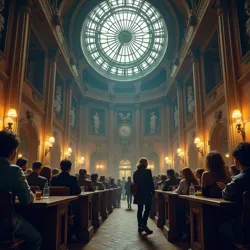 The annual Chrononaut Convention in 2019, held in an abandoned clock tower in Berlin, where temporal theorists gathered to discuss advances in chronometric engineering