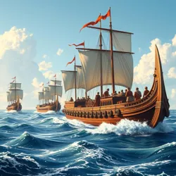 Roman fleet crossing the Atlantic