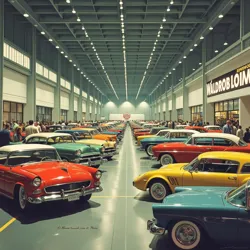 The Waldorf Convention Center during the landmark 1962 show that revolutionized automotive exhibitions