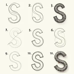 Step-by-step construction guide showing the traditional method of drawing the Cool S