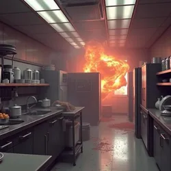 Security footage showing the moment multiple realities converged in Lab Kitchen 7