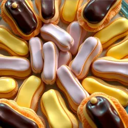 Image of a beautifully arranged platter of unconventional eclairs