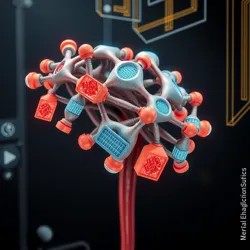 Image: A conceptual illustration of neural interface technology, showcasing the integration of electronic and biological systems.