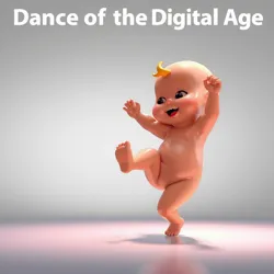 A vibrant digital rendition of a classic dancing baby