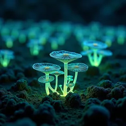 Bioluminescent fungal network