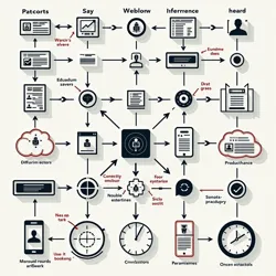 A complex dark pattern flow diagram