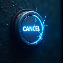 Close-up of an electrified cancel button