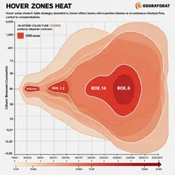 Heat map showing the strategic placement of hover consent zones in a typical e-commerce checkout flow, with red areas indicating highest consent capture rates