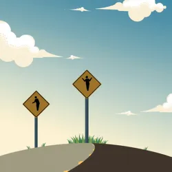 An illustration symbolizing decision-making at a crossroads