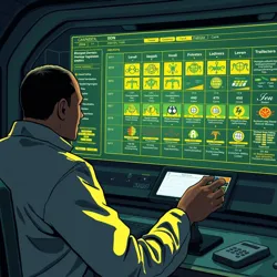 A researcher using a [BioScript Terminal](#) to analyze complex organism notation patterns