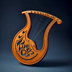 A traditional Lamentian Lyre with ornate carvings