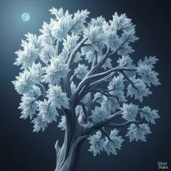 A Silver Oak tree with shimmering leaves, showcasing its ethereal beauty