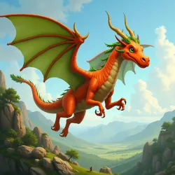 A carrot-based dragon in flight