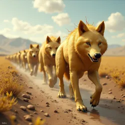 A group of potato wolves hunting