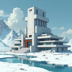 The Zx'thulian diplomatic enclave in Antarctica, constructed using their signature phase-shifted architecture