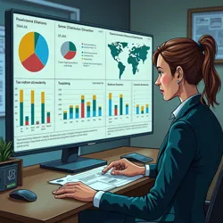 Executive Director Catherine Sterling-Blackthorne analyzes global resource distribution metrics using the Frembly Scale