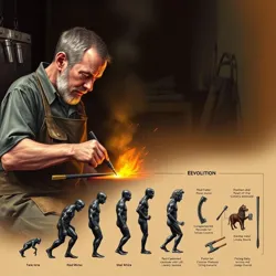 A diagram showing the theoretical progression from basic hammers to [sentient metalworking tools](#)