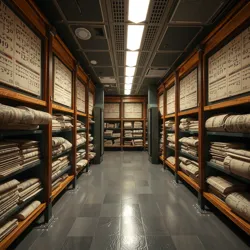 The archives of the Linguistic Relics Institute, housing thousands of ancient manuscripts and inscriptions