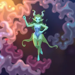 An ethereal Nebulon dance performance showcasing their fluid movements and vibrant colors