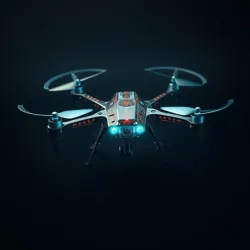 One of the aerial drone prototypes developed at the Neuroaero Dynamics Lab, showcasing advanced neural control systems.