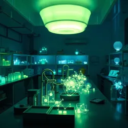 Bioluminescent organisms in a laboratory setting