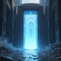 A shimmering Inter-Zone Gate portal