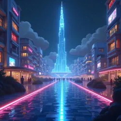 The iconic Crystal Spire marking the boundary between the Neon Nightclub Zone and the Deep Sea Disco Zone, two of the most popular entertainment-themed Zones