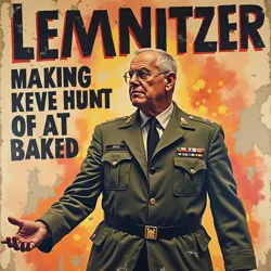 A weathered propaganda poster featuring Lemnitzer