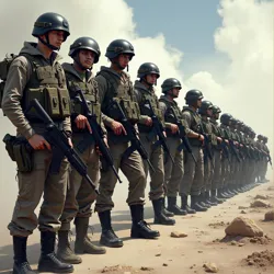 Members of the Black Flag Division's 1st Battalion preparing for the Siege of the Forum, August 1985