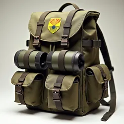 A preserved SMD Combat Backpack System, featuring concealed speaker arrays and amplification units