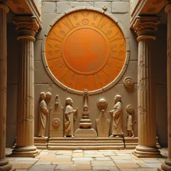 Ancient temple depicting sun-landing ceremonies