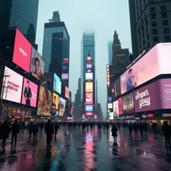 Empty Times Square after the Vanishing