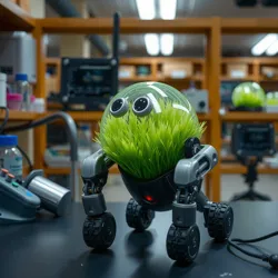 A prototype of a photosynthetic robot in a laboratory setting