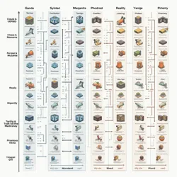 Detailed visualization of creative resource management systems