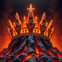 A crown of molten rock and fire