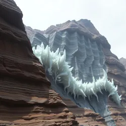 Massive crystalline creature moving through rock layers