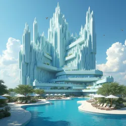 The crystalline spires of the Boundless Break Resort shift their configuration daily based on guest satisfaction metrics