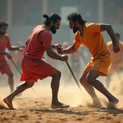 Kabaddi's ancient roots in the Indian subcontinent, evolving into a modern sport with raiding and defense at its core.