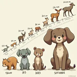 Timeline showing the progression of kawaii traits in mammals