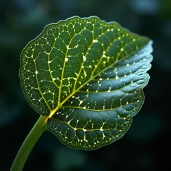 A mature specimen of Digitalis circuitensis displaying characteristic metallic venation patterns and bioluminescent nodes