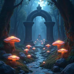 The recently discovered [Temple of Perpetual Dreaming](#) illuminated by endemic [Phosphorescent Shelf Fungi](#)