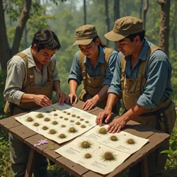 Pressed specimens of the Hangman's Liana collected during the expedition's botanical survey