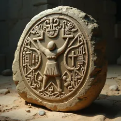 Ancient carved stone depicting ritualistic practices